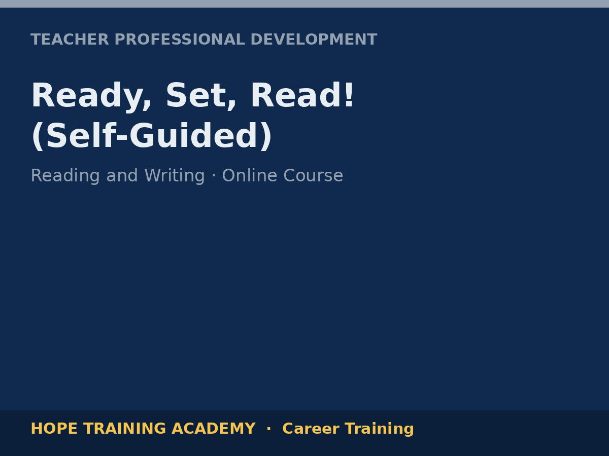 Ready, Set, Read! (Self-Guided)