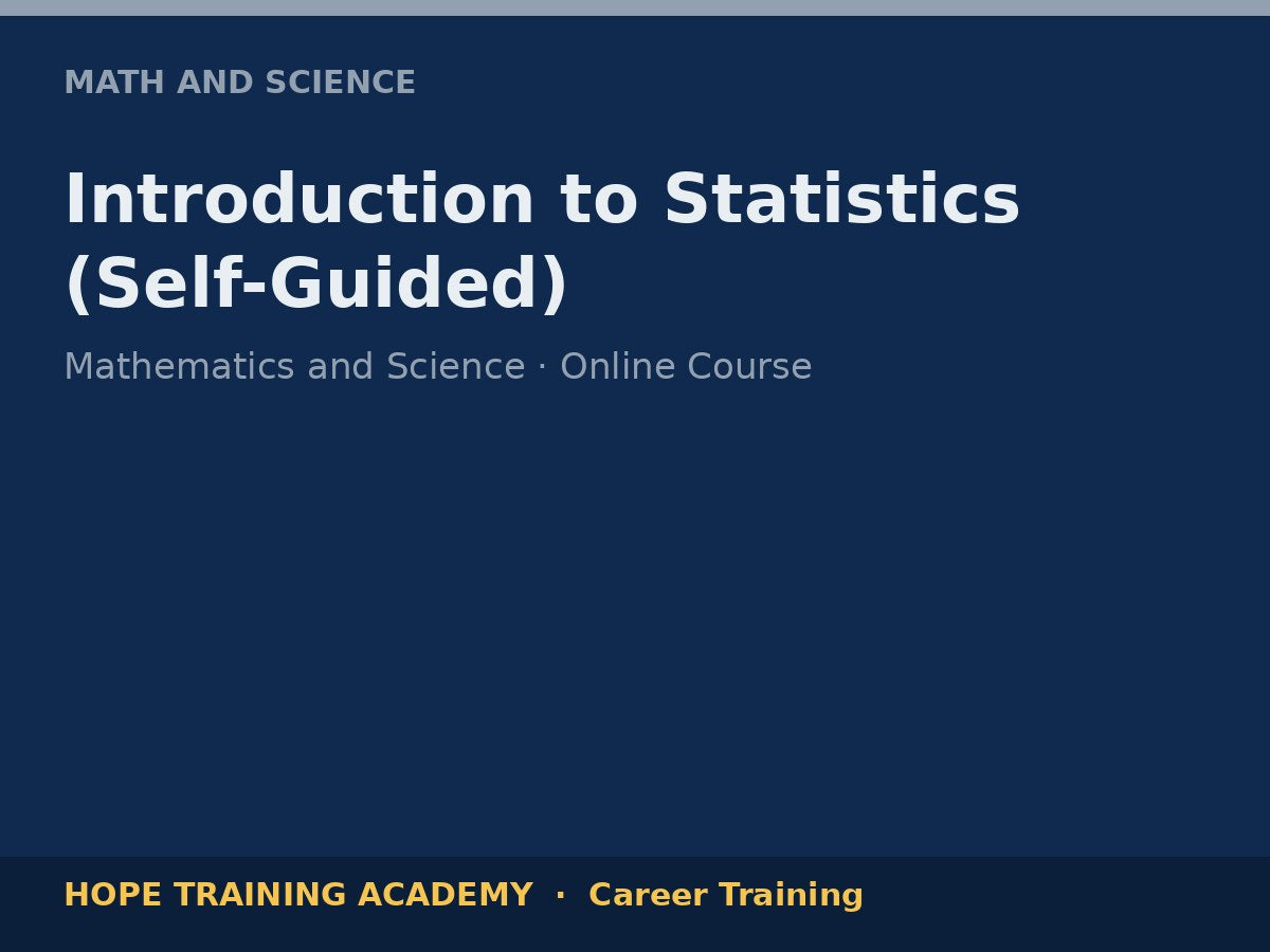 Introduction to Statistics (Self-Guided)