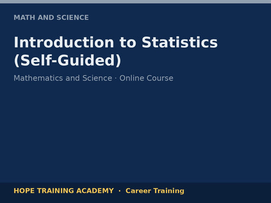 Introduction to Statistics (Self-Guided)