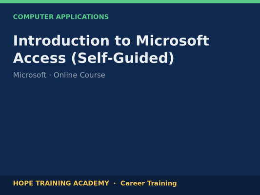 Introduction to Microsoft Access (Self-Guided)