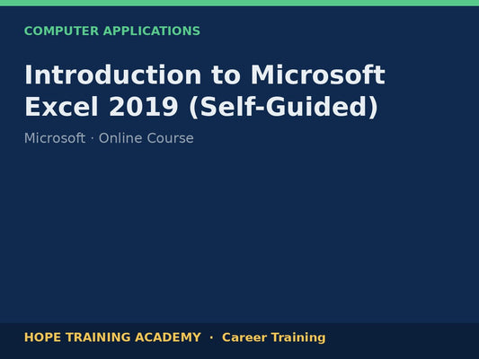 Introduction to Microsoft Excel 2019 (Self-Guided)