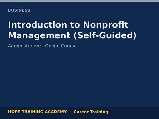 Introduction to Nonprofit Management (Self-Guided)