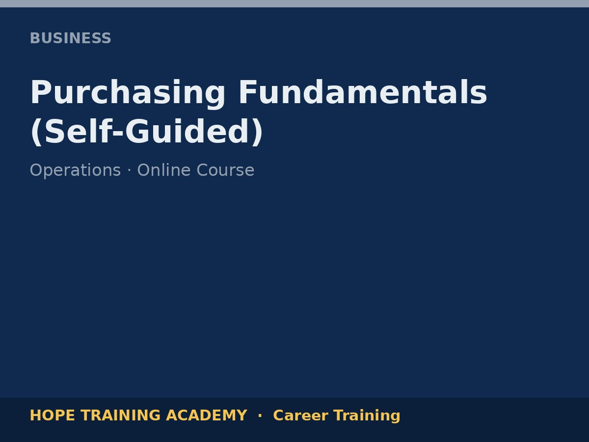 Purchasing Fundamentals (Self-Guided)