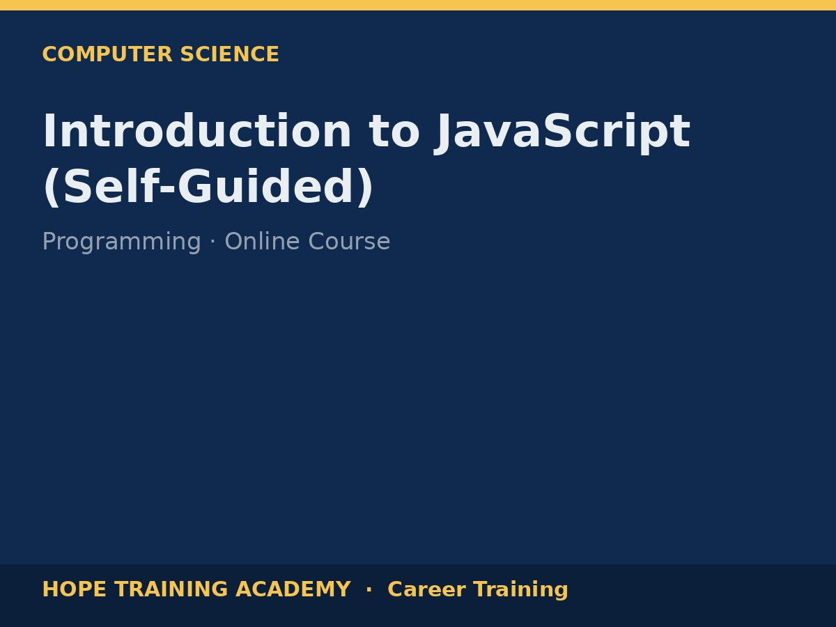 Introduction to JavaScript (Self-Guided)
