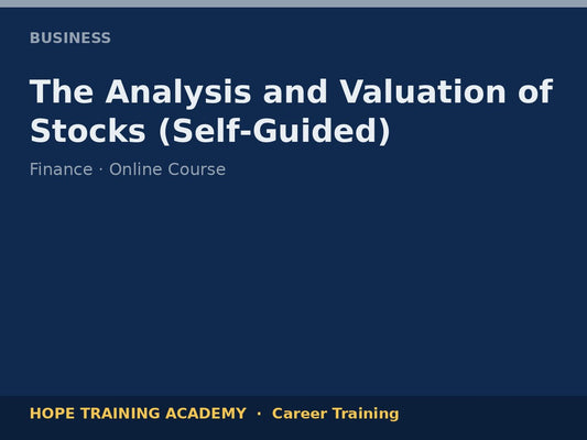 The Analysis and Valuation of Stocks (Self-Guided)