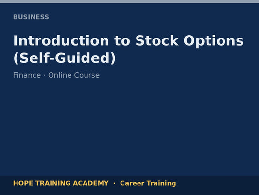 Introduction to Stock Options (Self-Guided)