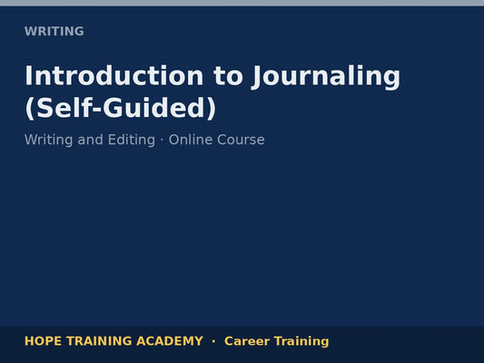 Introduction to Journaling (Self-Guided)