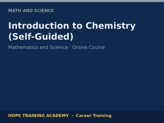 Introduction to Chemistry (Self-Guided)