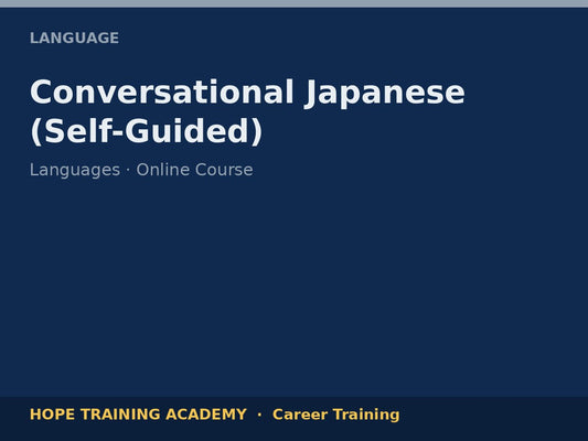 Conversational Japanese (Self-Guided)