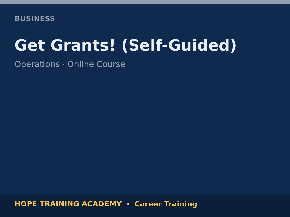 Get Grants! (Self-Guided)