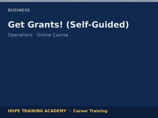 Get Grants! (Self-Guided)