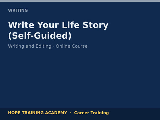 Write Your Life Story (Self-Guided)
