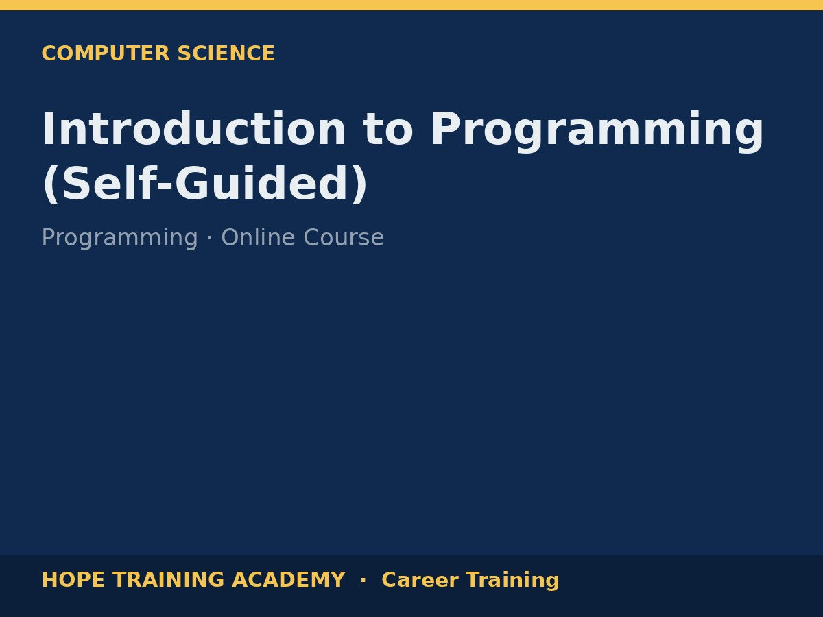 Introduction to Programming (Self-Guided)