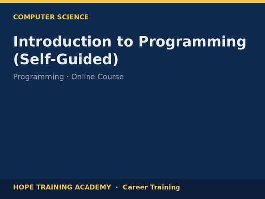 Introduction to Programming (Self-Guided)