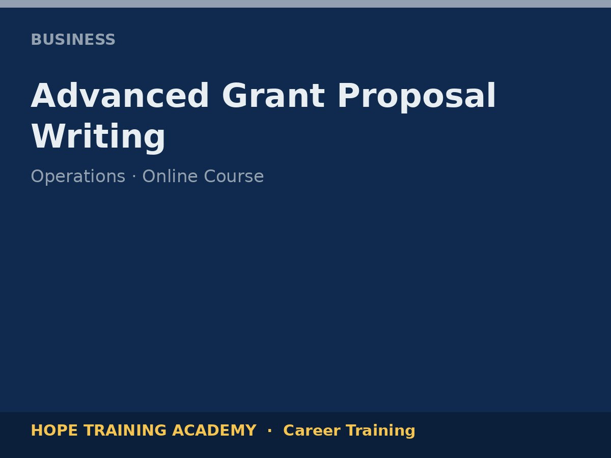 Advanced Grant Proposal Writing
