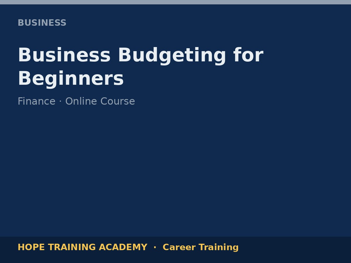 Business Budgeting for Beginners
