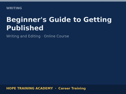 Beginner's Guide to Getting Published