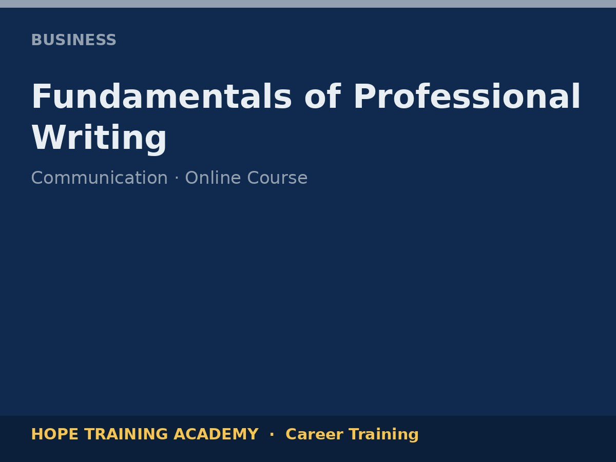 Fundamentals of Professional Writing