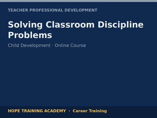 Solving Classroom Discipline Problems