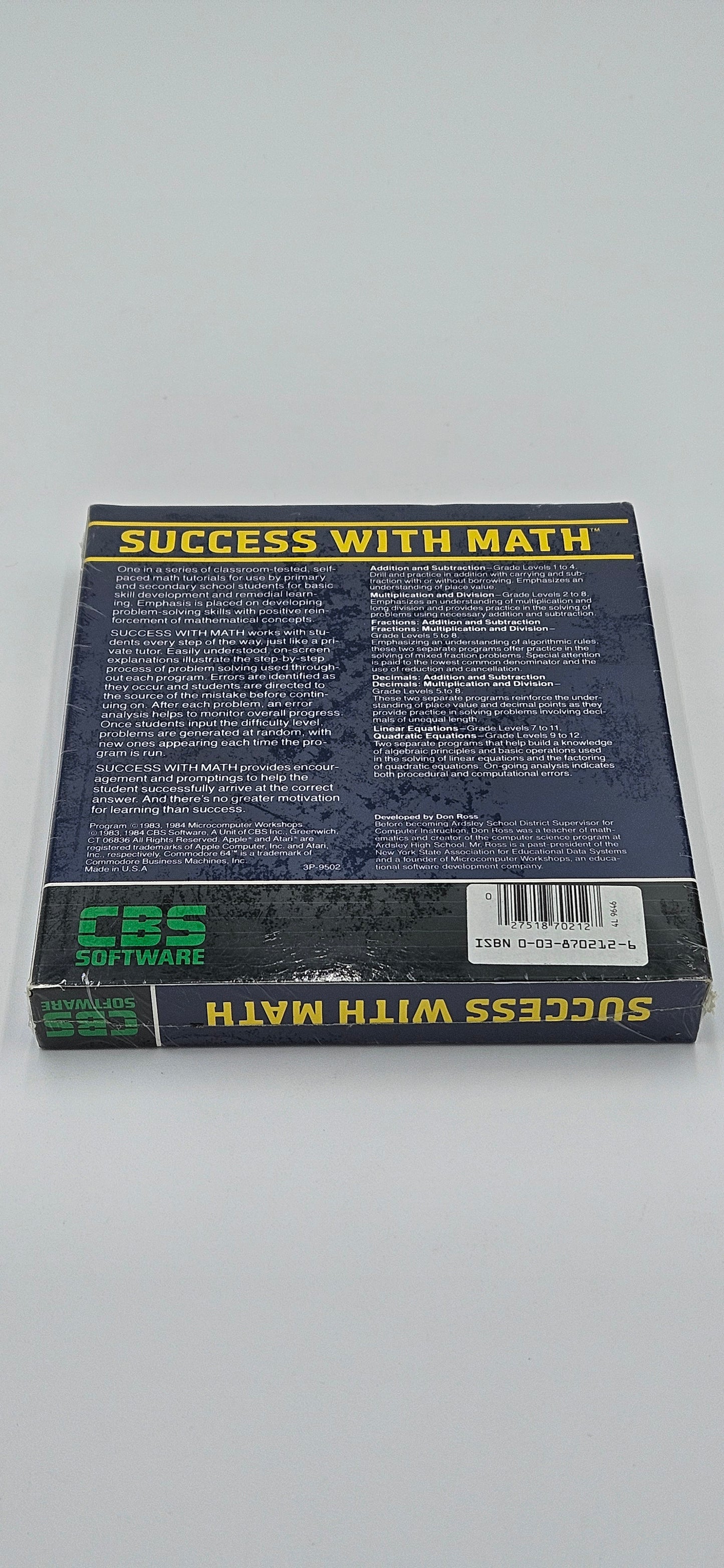 SUCCESS WITH MATH Fractions Atari 1200XL