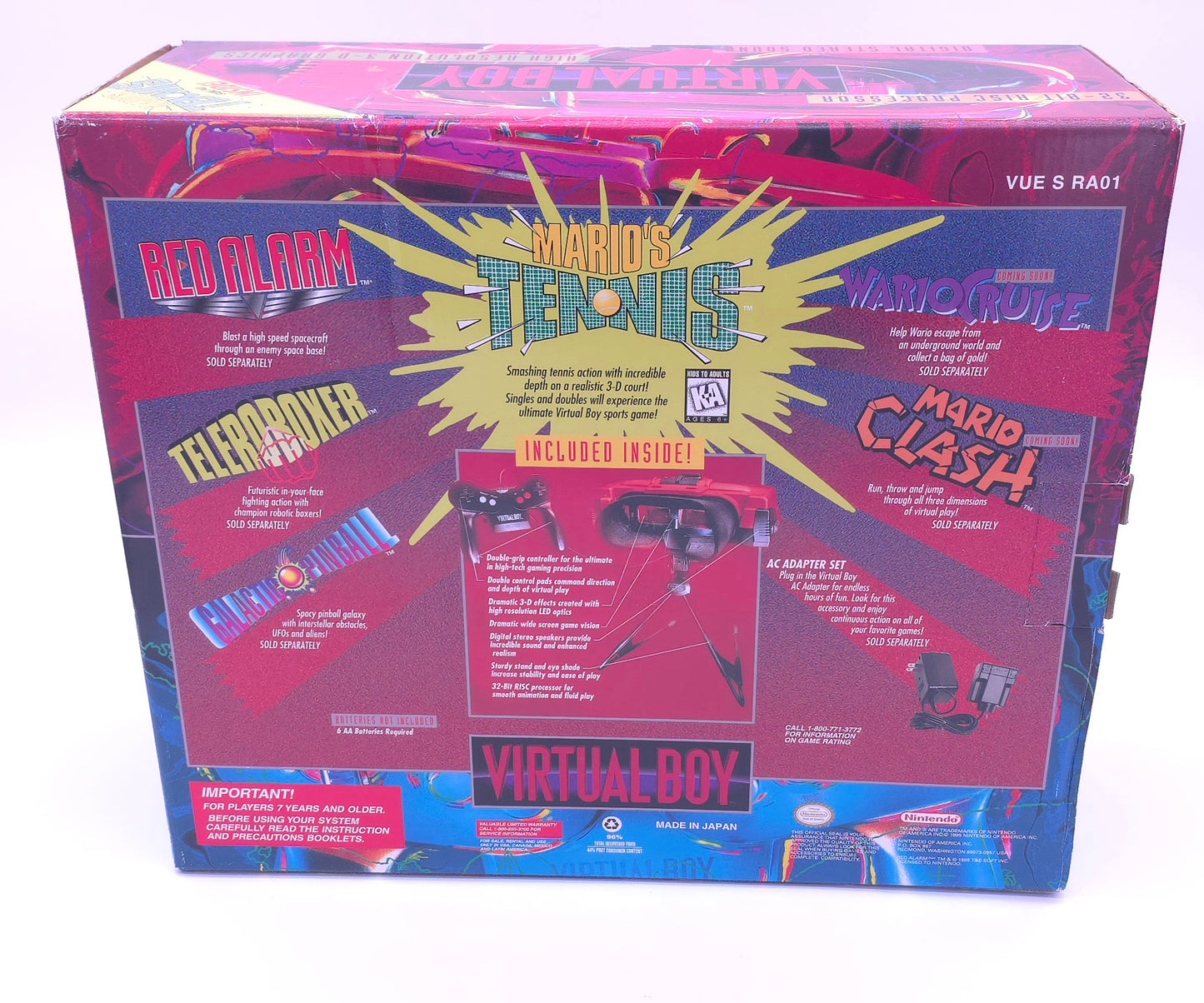 Nintendo Virtual Boy VR GRAIL Complete MINT - Duracell Power Edition - RARE