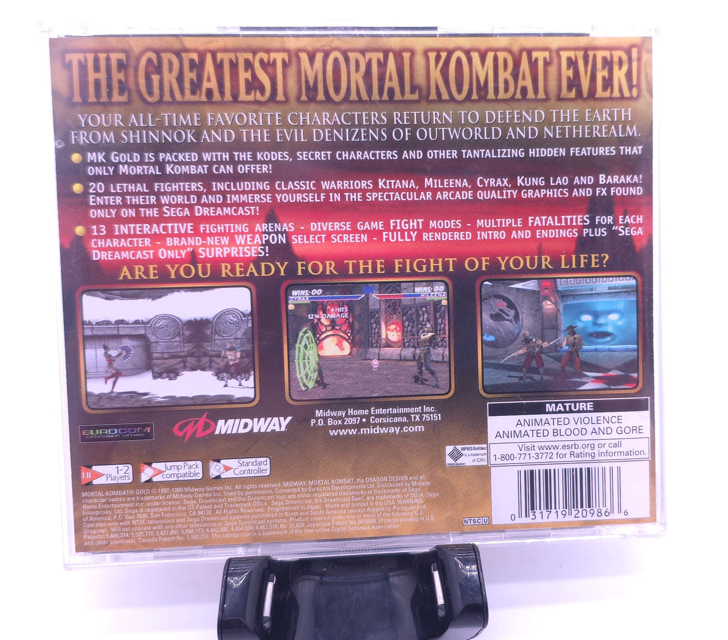 Mortal Kombat Gold DreamCast COMPLETE - RARE - Collector Grade
