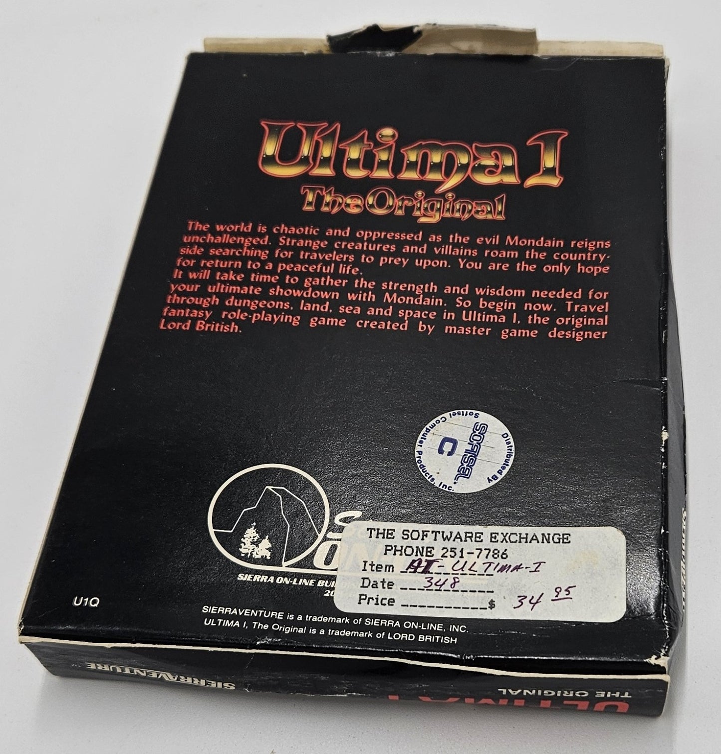 Ultima I: The Original The First Age of Darkness Atari 400/800