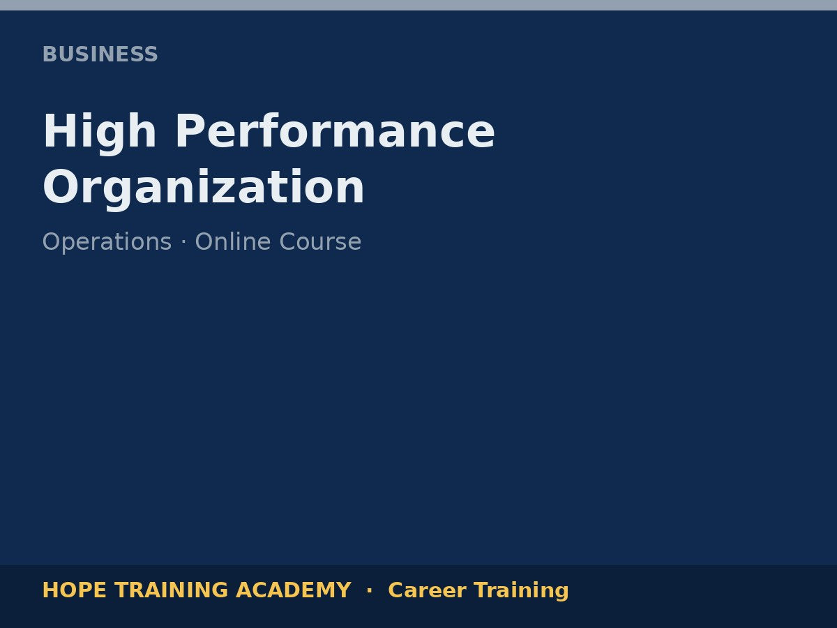 High Performance Organization