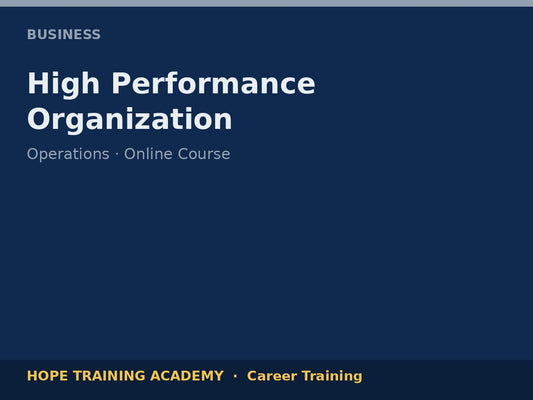 High Performance Organization