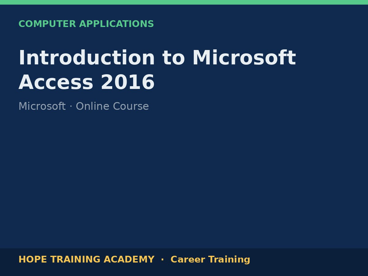 Introduction to Microsoft Access 2016