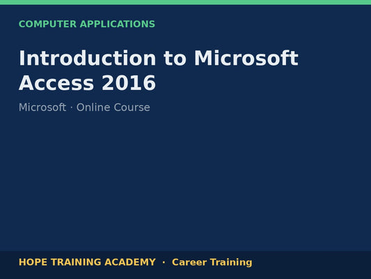 Introduction to Microsoft Access 2016