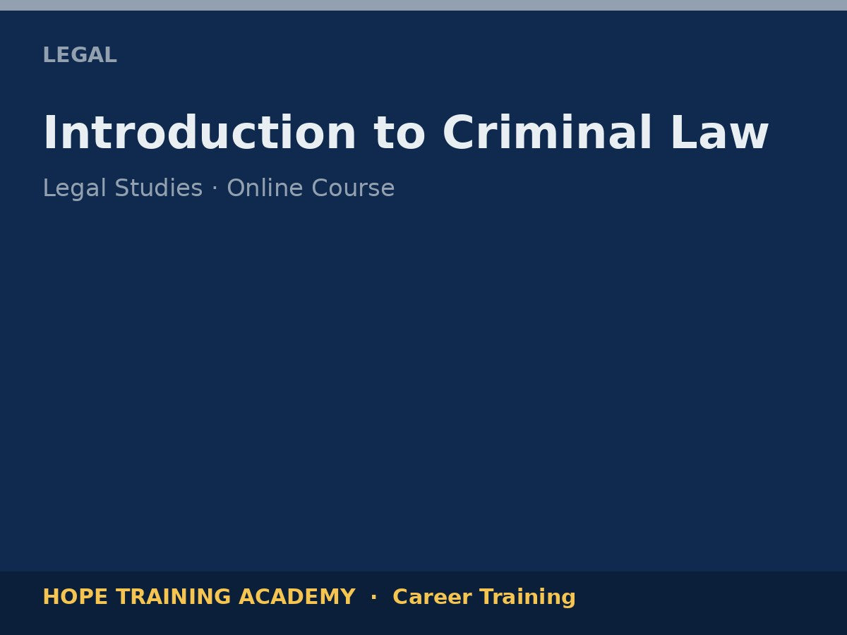 Introduction to Criminal Law