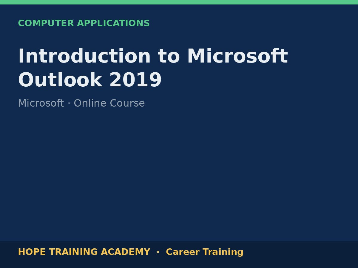 Introduction to Microsoft Outlook 2019
