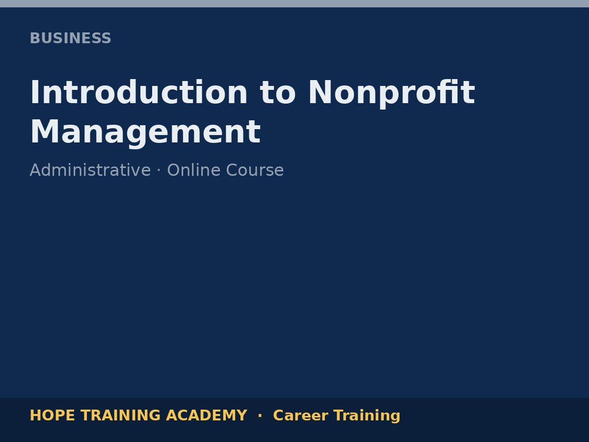 Introduction to Nonprofit Management