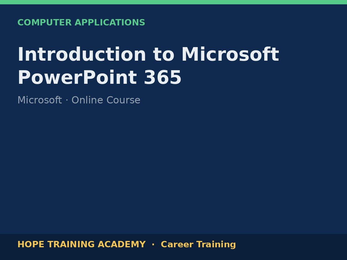 Introduction to Microsoft PowerPoint 365