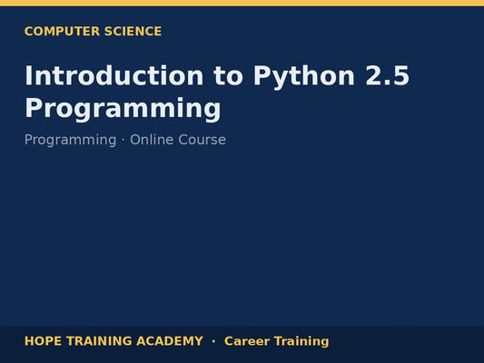 Introduction to Python 2.5 Programming