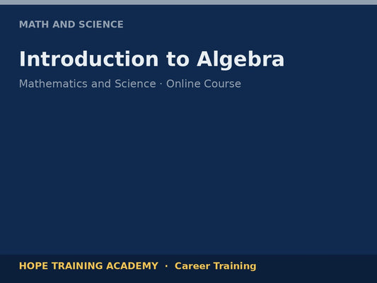 Introduction to Algebra
