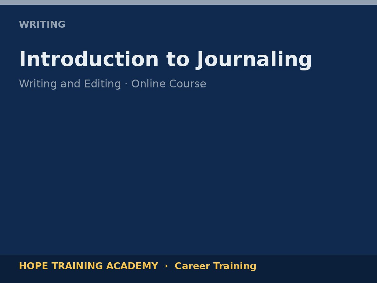 Introduction to Journaling