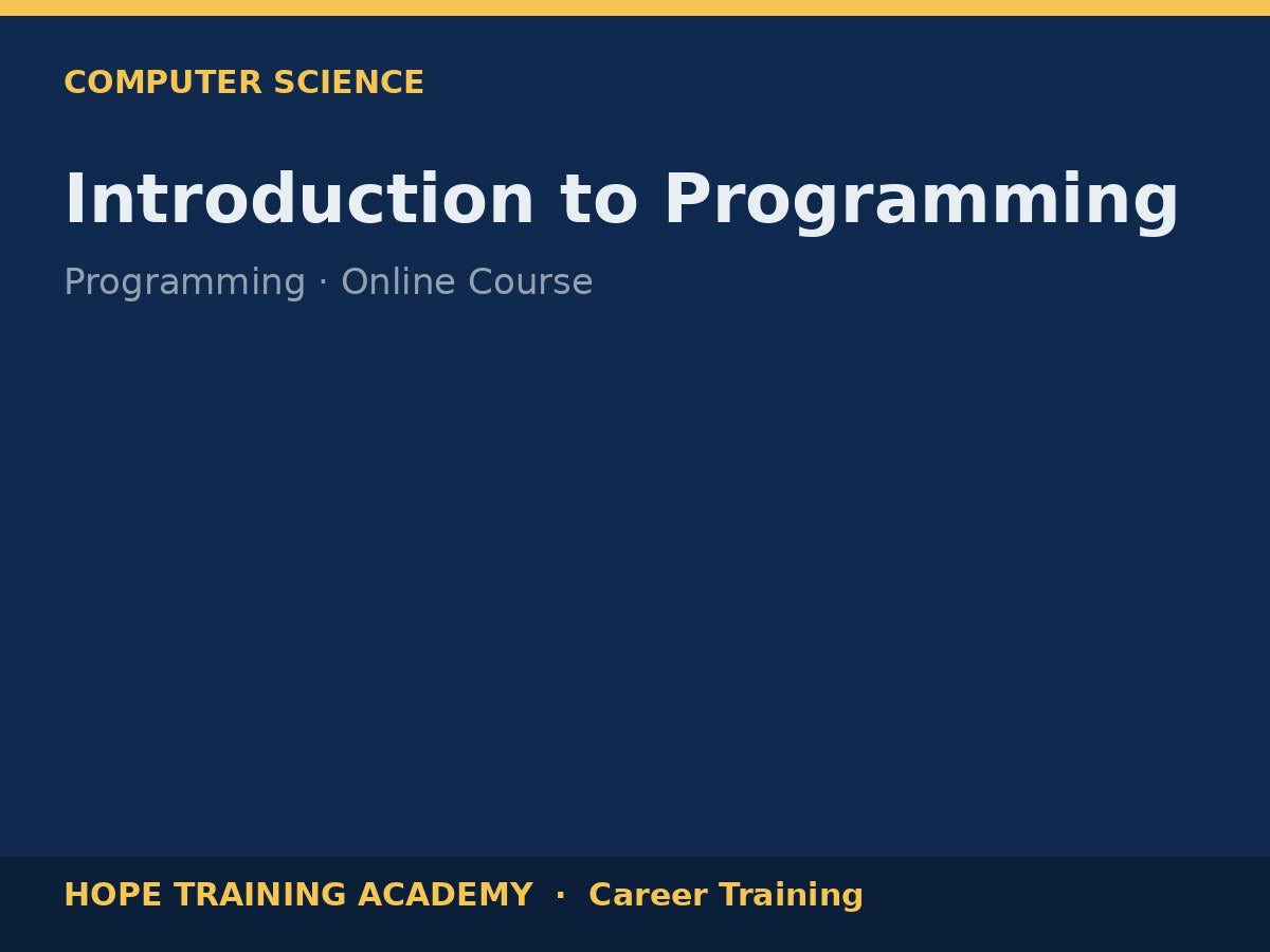 Introduction to Programming