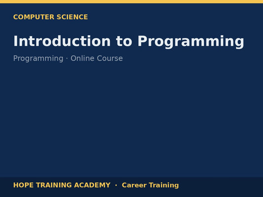 Introduction to Programming