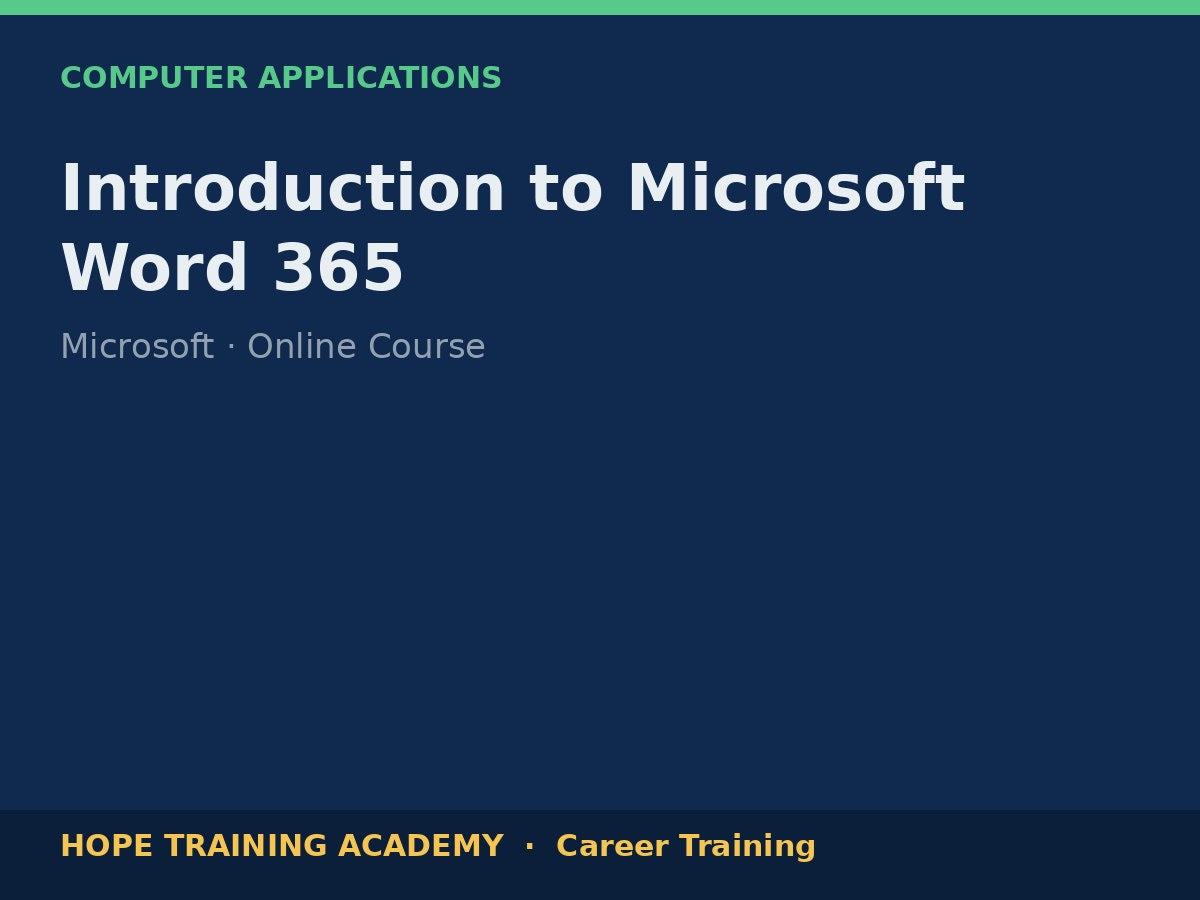 Introduction to Microsoft Word 365