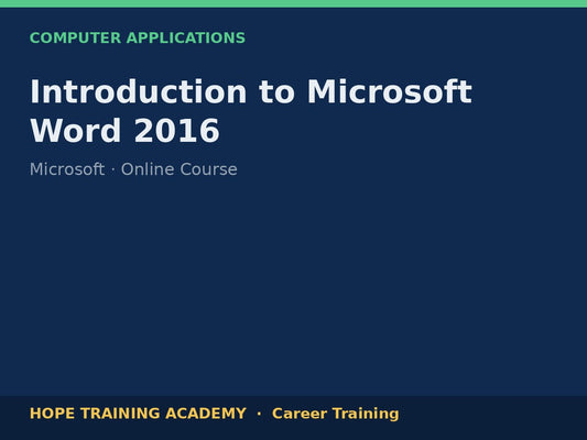 Introduction to Microsoft Word 2016