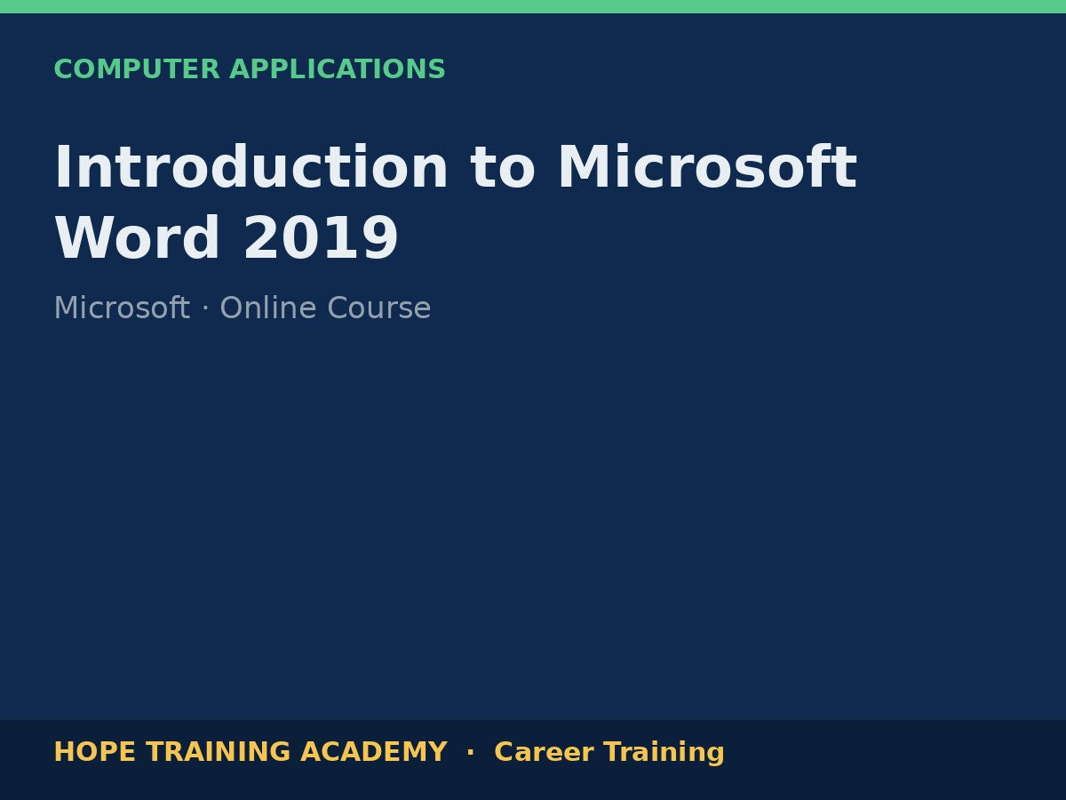 Introduction to Microsoft Word 2019