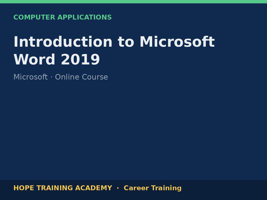 Introduction to Microsoft Word 2019