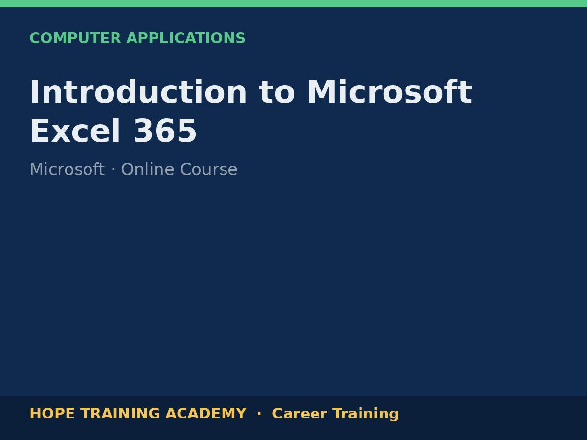 Introduction to Microsoft Excel 365