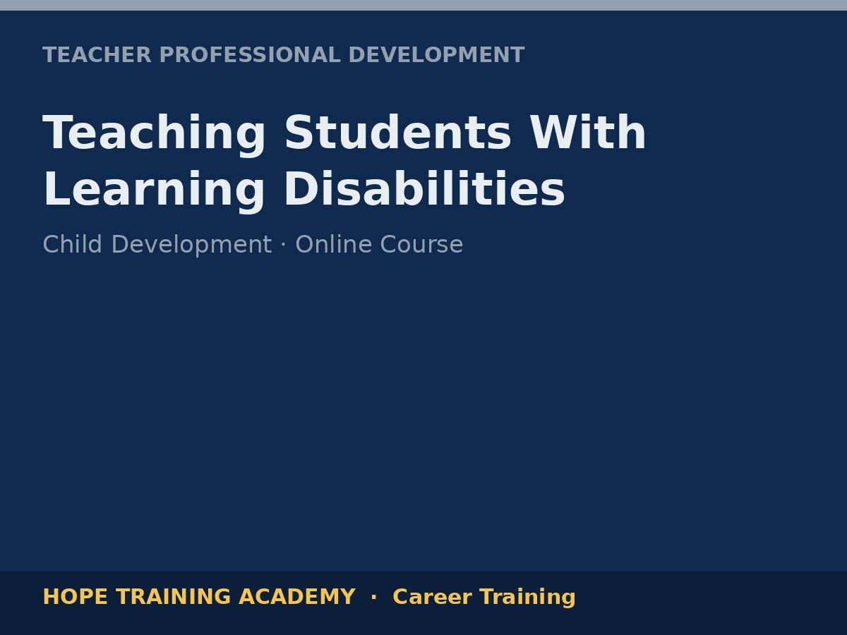 Teaching Students With Learning Disabilities