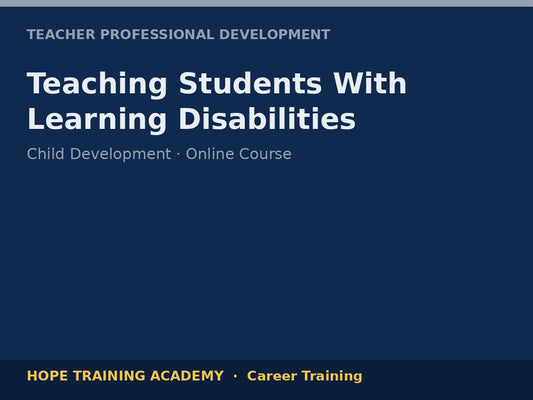 Teaching Students With Learning Disabilities
