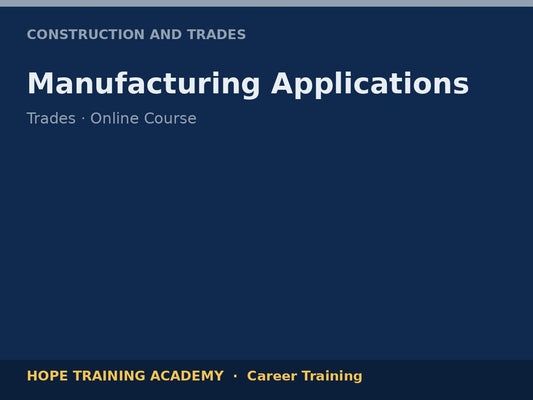 Manufacturing Applications