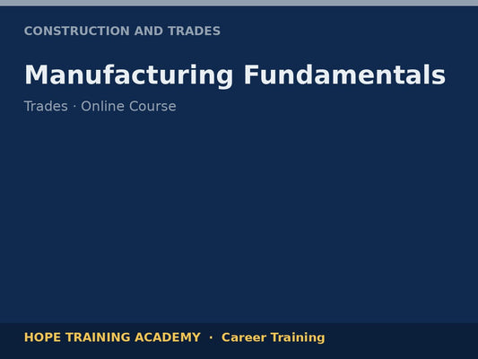 Manufacturing Fundamentals