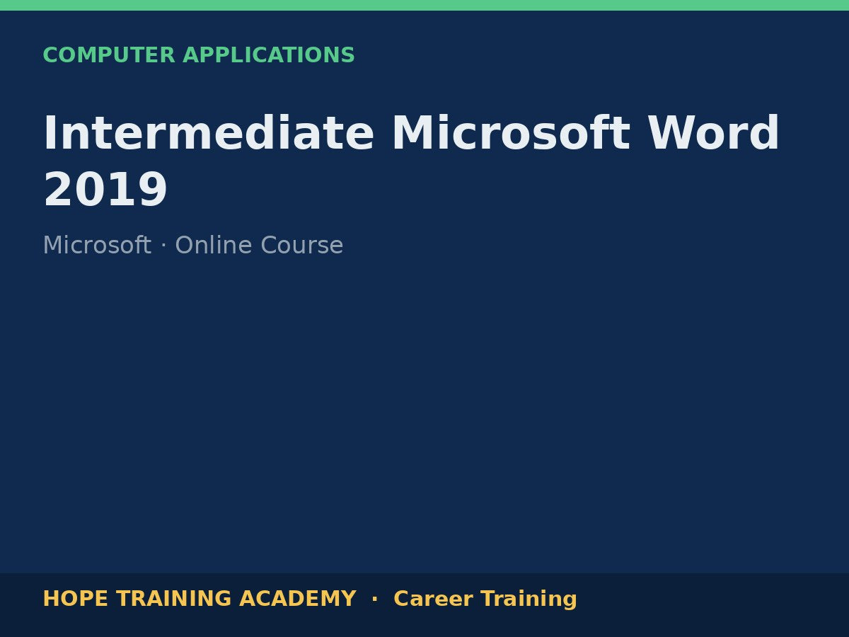 Intermediate Microsoft Word 2019